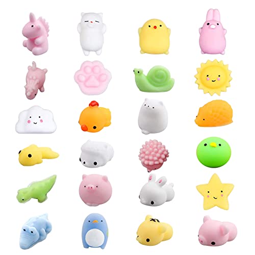 Kawaii Squeeze Toy 24 Stück Mini Squishies Soft Silikon Mochi Squishy Set Anti Stress Fidget Toys Party Geschenke für Kinder und Erwachsene