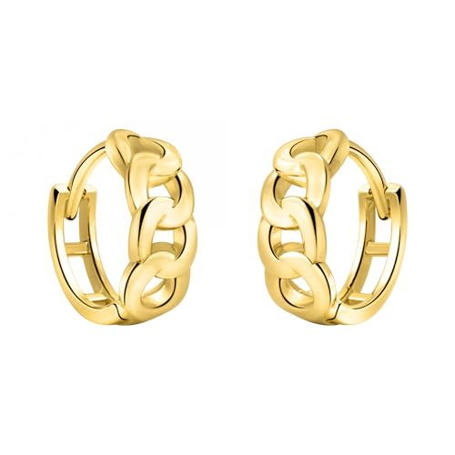 SOFIA MILANI - Damen Ohrringe 925 Silber - vergoldet golden - Ketten Creole - E2701