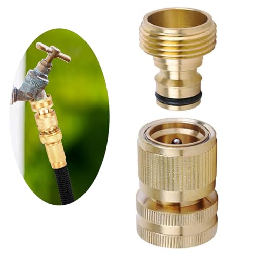 Uni-Fine Gartenschlauch Schnellverbinder Messing Schnellschlauch Endverbinder Gartenschlauch Düse Connect Kit für Küche Garten Outdoor Schlauch Rohr Werkzeug