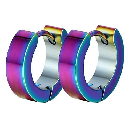 Ohrringe Damen Titan Ohrringe Creolen Kreis Geometrie Einfachen Stil Bunt Ohr Tragus Schmuck Oben Klicken