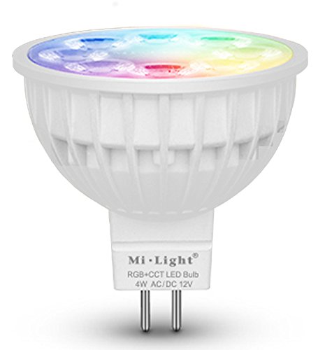 lighteu 1x 4W GU5.3 MR16 RGB CCT LED Scheinwerfer WiFi LED Lampe RGB Farbe WarmWeiss KaltWeiss original Mi-light 4 Watt Dimmbar Lampe