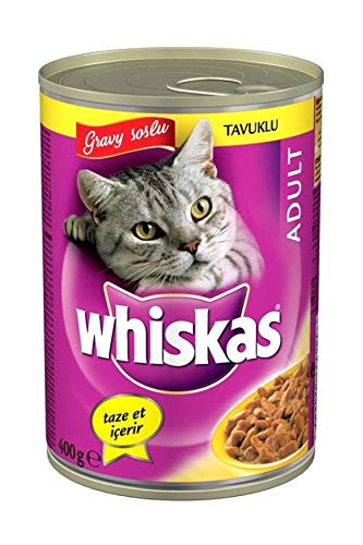 Whiskas Katzenfutter Nassfutter Adult 1 mit Huhn in in Soße 12 Dosen 12 x 400g