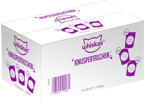 WHISKAS KNUSPERTASCHEN Snack Mixkarton 3 Varietäten 18VBE