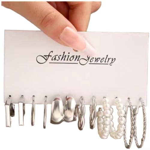 6 Paar Vintage Quadratische geometrische Retro Harz Details für polierten und zeitlosen Stil Weiß K 4793