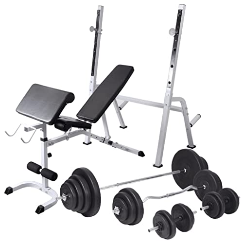 vidaXL Kurzhantel Langhantel Set 120kg