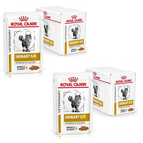 Royal Canin Veterinary Urinary s o Moderate Calorie Doppelpack 2 x 12 x 85 g Diät-Alleinfuttermittel für Katzen Zur Auflösung von Struvitsteinen Niedriger RSS-Wert