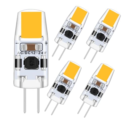 WYAANCCW G4 Led Warmweiss G4 2W LED Bulbs Replaces 15W Halogen Bulbs AC DC 12-24V LED Lampen Warmweiß AC 12V Stiftsocked 4 Pack