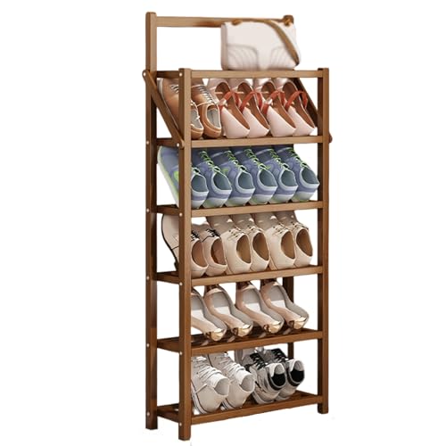 Tragbares Bambus schräg platzsparend zusammenklappbar für Schrank Eingangsbereich Schlafzimmer kleine Räume 50x 17x stilvolles schmales Design