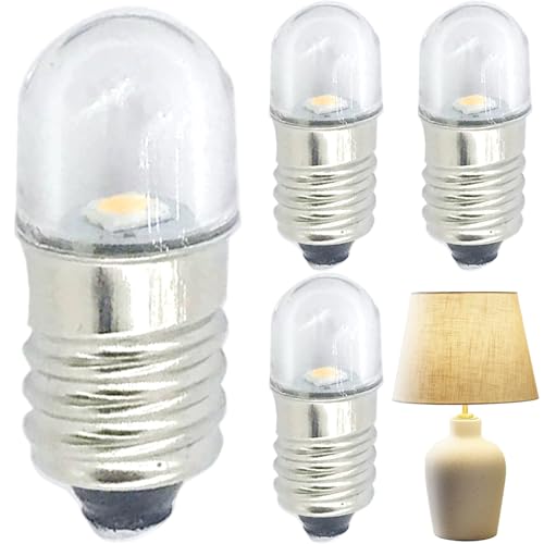 Xoeryoy ühbirne 4PCS 1x0.4in 6500K 3V Ersatz ühbirne mit transparenter Abdeckung für Taschenlampe  Schild Lampe