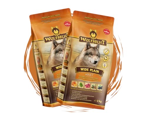 Wolfsblut Wide Plain Adult 2x2kg Sparpaket - Hundefutter - getreidefreies Trockenfutter mit Pferdefleisch Süßkartoffel hypoallergen mit Superfoods für Sensible Hunde 2 x 2 kg Bundle
