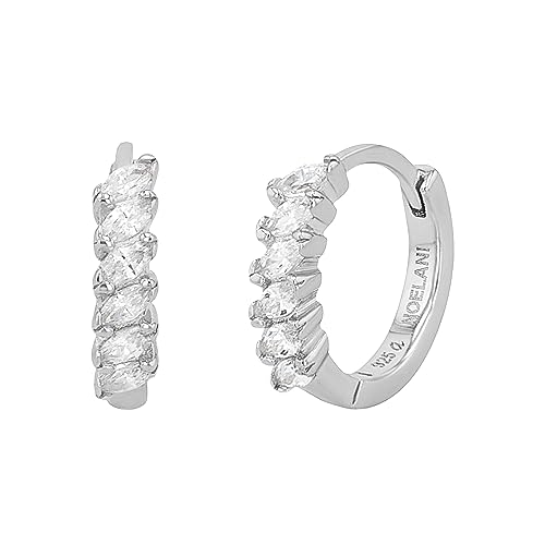 NOELANI Creolen 925 Sterling Silber Damen Ohrschmuck mit Zirkonia synth. 1 2 cm Weiß Kommt in Schmuck Geschenk Box 2036995