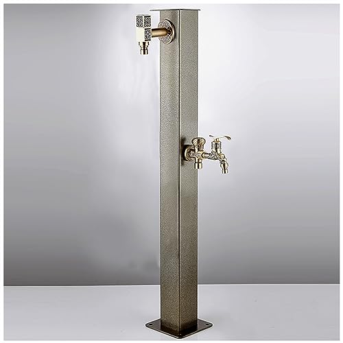 Generisch Gartenbrunnen mit Kupferhahn Wasserspender für Terrasse und Schlauchhalter ideal für Bewässerung Autowäsche und Blumenbewässerung vielseitiger Gartenschlauch-Sprinkler