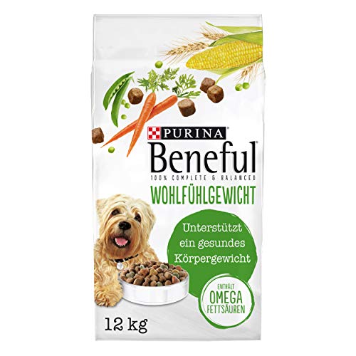 Beneful PURINA BENEFUL Wohlfühlgewicht Hundefutter trocken mit Huhn und Gartengemüse 1er Pack 1 x 12kg