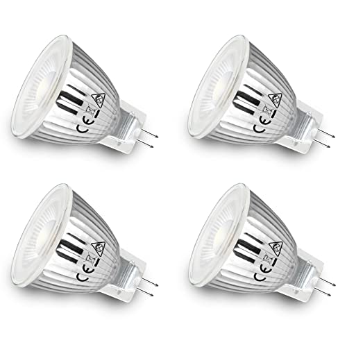 Allesgute GU4 LED Lampen 5W MR11 LED Spot Glühbirne Strahler Licht 12V AC DC 35mm Durchmesser 400LM Neutralweiß Nicht Dimmbar LED Birnen LED Leuchtmittel LED Strahler 4er Set