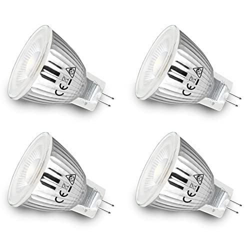 Allesgute Lampen Warmweiss 5W ersetzt 45W Halogen Glühlampe 400lm Spot Licht 35mm Durchmesser klein Birne AC DC Strahler 38 Grad 4er Pack