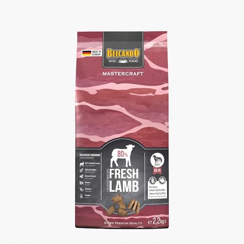 BELCANDO MASTERCRAFT Hundefutter trocken Fresh Lamb 2 2kg Trockenfutter für Hunde mit Lamm 80% Frischfleisch getreidefrei für alle Rassen Made in Germany