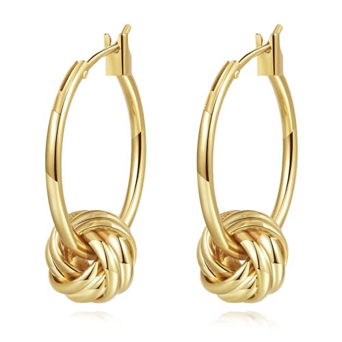 Anten Pink 18K Gold Creolen Ohrringe Chunky Goldene Damen Ohrringe Hypoallergen Schmuck Geschenke für Frauen und Mädchen