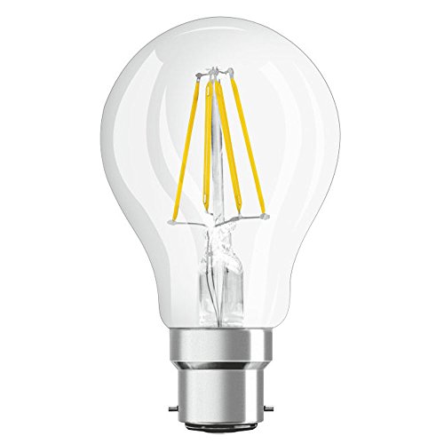 OSRAM LED Star klare Filament LED Lampe B22d Sockel Kaltweiß 4000K Birnenform Ertsatz für herkömmliche 60W-Glühbirnen 1er-Pack