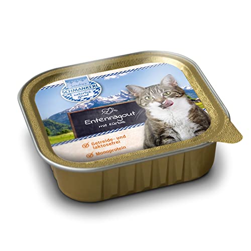 Sandras Schmankerl Nassfutter für Katzen Entenragout 16 x 100g. getreidefrei Monoprotein