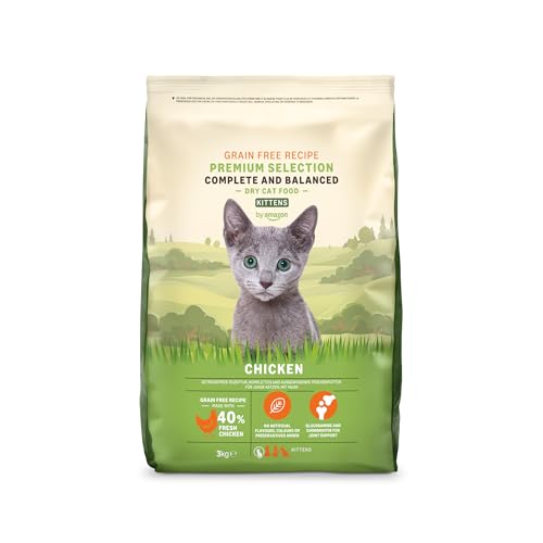 Amazon-Marke Lifelong - Katzenfutter für junge Katzen Junior Fein zubereitetes Trockenfutter mit frischem Huhn Getreidefreie Rezeptur 3 kg 1er-Pack