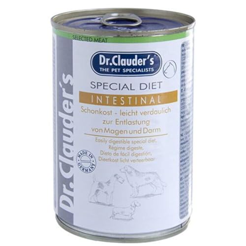 DR.CLAUDER S - Intestinal Diät Leicht verdauliches Nassfutter für ausgewachsene Hunde mit Magen- und Darmempfindlichkeit. Alleinfutter in Dose 400g Huhn Reis