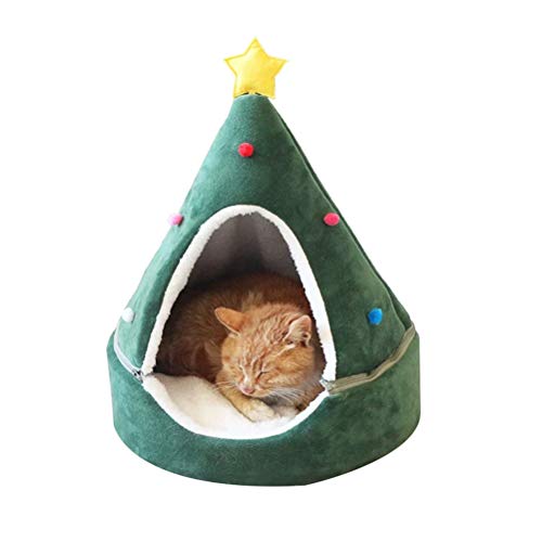 BSTOB KatzenhÃ¶hlen HÃ¤user Weihnachten Haustier HÃ¶hle Kreatives Dreieck Stern Baumform Katzenhaus Haustier Nest fÃ¼r Katzen KÃ¤tzchen