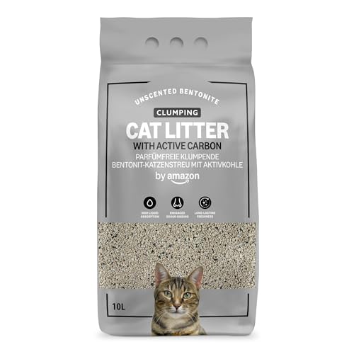 by Amazon Klumpende geruchsneutrale Katzenstreu mit Aktivkohle 10L 1er-Pack