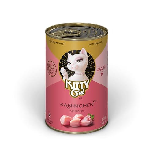 KITTY Cat Pat Kaninchen 6 x 400 g Nassfutter für Katzen getreidefreies Katzenfutter mit Taurin Lachsöl und Grünlippmuschel Alleinfuttermittel mit hohem Fleischanteil Made in Germany