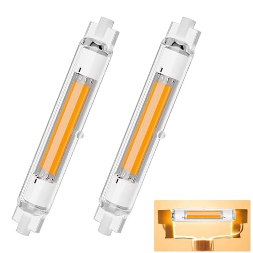 Dvnoua R7S LED 118mm Dimmbar 30W Warmweiß 3000K R7S LED 118mm Lampen Ersatz für 300W Halogen Leuchtmittel 3000LM Kein Flackern 360 Abstrahlwinkel Beleuchtung für Zuhause 2PCS