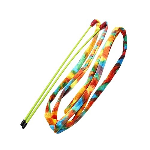 Supvox Katzen Teaser Stab Mit Buntem PVC Band Und Glocke Interaktives Für Katzen Und Kätzchen Farbige Katzenspielzeug Angel Streifen