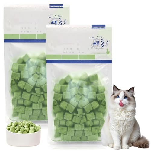 Katzengras Snack 200g Gefriergetrocknet Snacks für Katzen Katzengras für Katzen für die Zahnpflege und Haarknäuel Entfernen Katzenminze Snacks aus katzengras