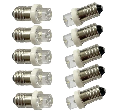 ShuoHui 10x E10 LED-Birne Weiß 6V DC Lampe Leuchte WEISS E 10 Leuchtmittel bulb 6000K