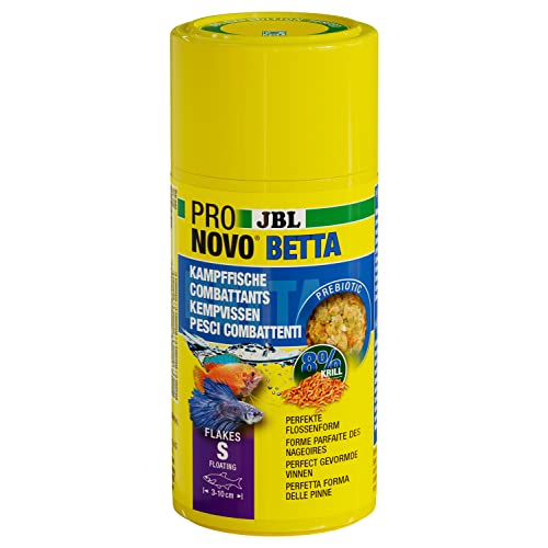 JBL PRONOVO BETTA FLAKES Hauptfutter für Kampffische von 3-10 cm Fischfutter-Flocken Größe S 100 ml