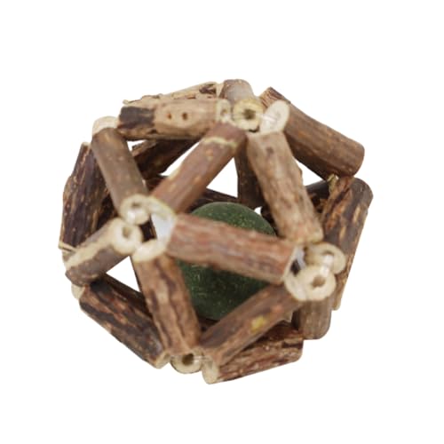QUXVUIS 2X interaktives Spielzeug für Katzen Katzenminze Ball gesund und hygienisch praktisch und tragbar interaktives Spielzeug für Katzen aus Holz Geschenke