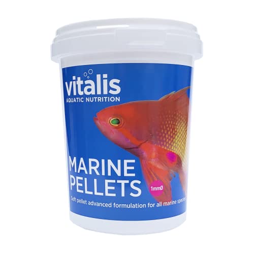 Vitalis Marine Pellets Fischfutter Aquarium 260g Fischfutter Aquarium Pellets für Marine Fischarten - hochverdaulich und ausgewogen - Vitamine und Mineralien 260g