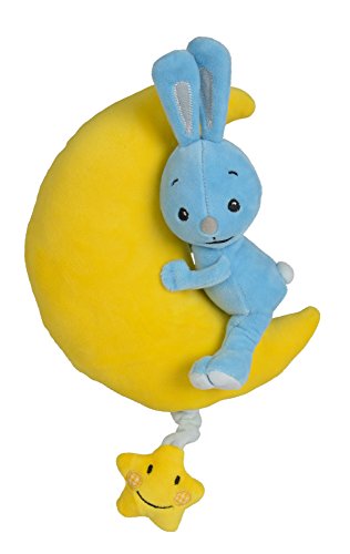 Simba Kikaninchen Spieluhr 20 cm für Kinder ab den ersten Lebensmonaten geeignet mit Kikaninchen Figurine Gelbem Mond und Ziehfaden