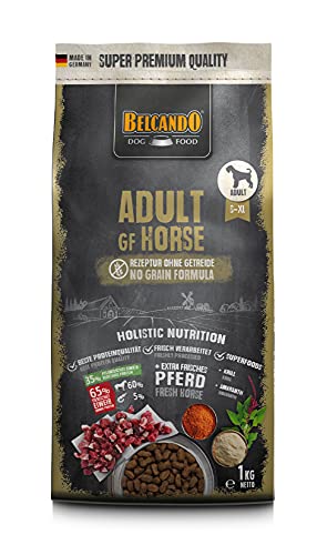 Belcando Adult GF Horse 1kg Hundefutter Trockenfutter ohne Getreide mit Pferd Alleinfuttermittel für ausgewachsene Hunde Aller Rassen ab 1 Jahr