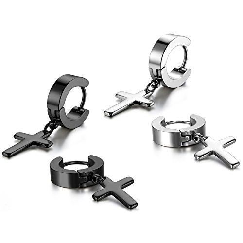 JewelryWe Schmuck 2 Paare Kreuz