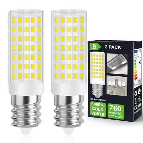 DSLebeen E14 Kaltweißühbirne 4.1W Entspricht 55Wühlampe 760LM Birne Dunstabzugshaube 230V AC Lampe Ideal für Tischlampen Unterschrankleuchten Nähmaschinelampe und Wandlampen