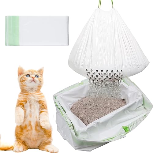 Sieb-Katzenstreueinlagen Katzenkotbeutel mit Filterloch Katzentoiletten Einlagen Kordelzugbeutel für Haustier Katze Katzenstreu Cat Litter Drawstring Bags