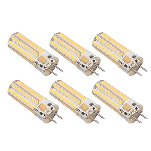 Fafeicy Kleine Glühbirne 6 Stück 7 W AC DC12 V LED-Glühbirne GY6 35-Lampenfassung 700 Lm 72 LEDs 360-Grad-LED-Mais-Glühbirne für Hängelampen Deckenlampen LED-Lampen Warmes Licht