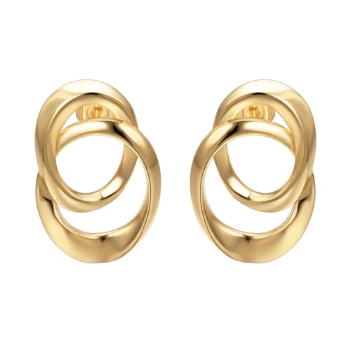 Airokiy Knoten Ohrringe Gold Creolen Elegante Clip Ohrringe Vintage Damen Statement