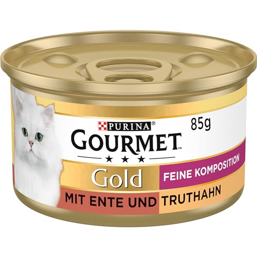 Gourmet PURINA GOURMET Gold Feine Komposition Katzenfutter nass mit Ente und Truthahn 12er Pack 12 x 85g