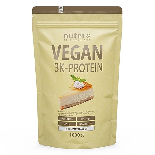 Protein Pulver KÃ¤sekuchen 1kg - 83% EiweiÃŸ - Veganes EiweiÃŸpulver ohne Laktose Whey - 3k Proteinpulver Vegan Cheesecake - Nutri 1000g Proteinshake