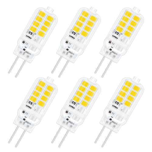 SCNNC Stiftsockelampe G4 LED 12V 3W Nicht Dimmbar 16 SMD 300LM Neutralweiß 4000K Ersetzt 25W Halogenlampen Leuchtmittel Stiftsockell LED G4 Kronleuchter Deckenleuchten 6 Stück