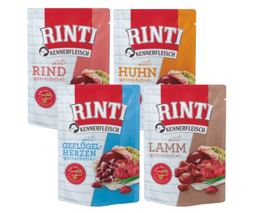RINTI- Kennerfleisch 400g Hundefutter Mix 4 Sorten Auswahl getreidefreies Nassfutter als 12er oder 20er Pack erhältlich 20