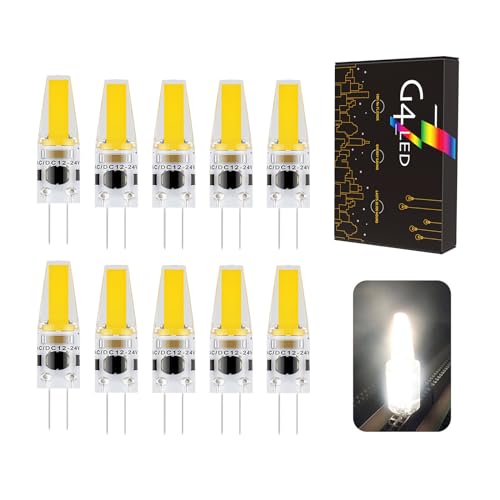 G4 Led Lampen Naturweiß 4000K 3W G4 LED Birnen 270LM Ersatz Für 30w Halogen AC DC 12V-24V Led Leuchtmittel Kein Flackern Dimmbar 360 Lichtwinkel 10er Pack