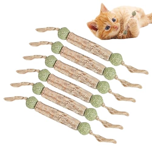 Catnip -Spielzeug für Katzen - Spielzeug mit Katzenminze Bio sehr Starke Katzenfische Fische Stinkies 6X Interaktiver Teaser -Zauberstäbchen zum Jagd kratzten Kauspiel -Spielen unterhaltsamen