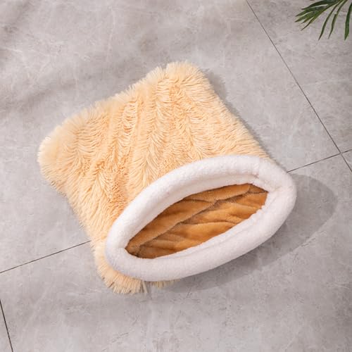 Yawdil Warmer Katzen Schlafsack Weiches Katzen Bett Bequemes Tunnel-Katzennest Geschlossenes Haustier Haus für Katzen Schöne Katze Nest Katzen zubehör