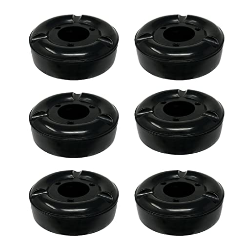 TOP Marques Collectibles Aschenbecher Sturmaschenbecher Kunststoff schwarz schwere Ausführung Durchmesser 12 cm 6er-Set